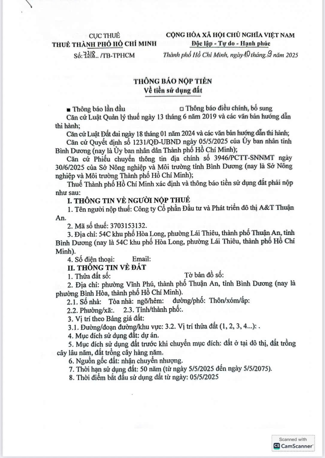 pháp lý dự án A&T Saigon Riverside